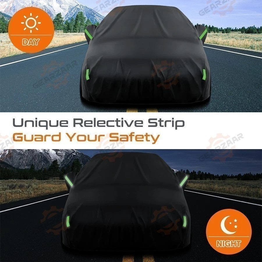 For Mercedes-Benz Full Car Cover UV Snow Dust Rain Resistant Protection Black - Изображение 2 из 4