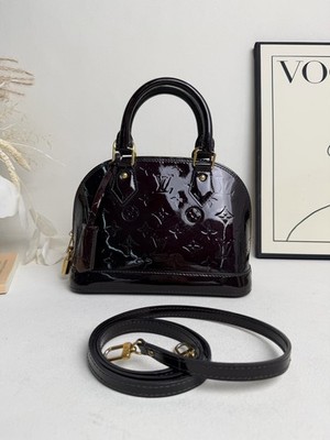 Louis Vuitton Alma BB Crossbody Bag Vernis Patent Leather Amarante