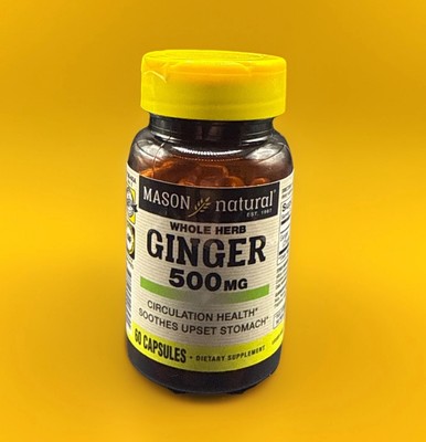 Ginger Root 500mg   60 Capsules | Digestive & Circulation Support | NEW!!!