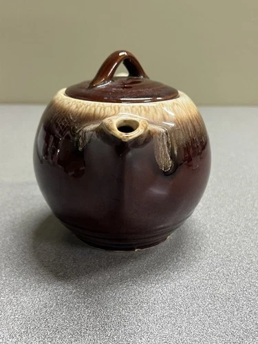 Vintage McCoy Pottery Brown Drip Glaze Teapot Coffee Pot 140 With Lid MCM