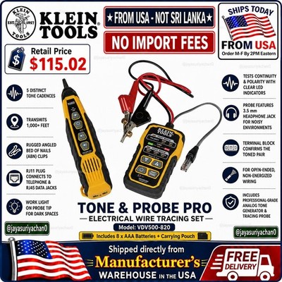 Klein Tools VDV500-820 Tone & Probe PRO Wire Tracing Set Pouch Batteries