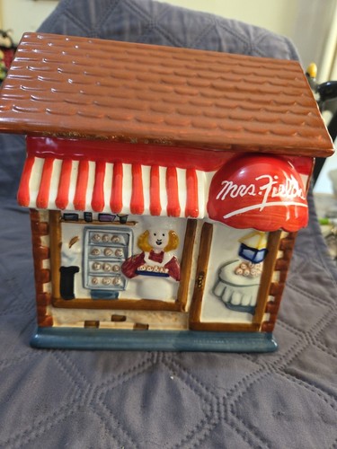 MRS FIELDS COOKIE STORE FRONT COOKIE JAR CERAMIC VINTAGE