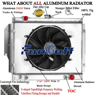 3 Row Radiator Shroud Fan for 79~93 Dodge D/W 150 250 350 Ramcharger 5.2/5.9L V8