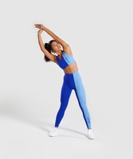 Gymshark Duo Leggings Women Size XS Cobalt Malibu Blue Athletic Activewear NWT