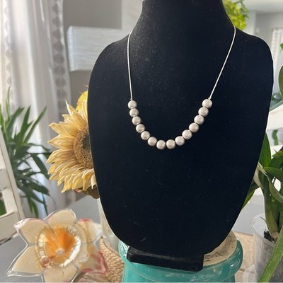 Marlyn Schiff Silver Tone Beaded Adjustable Necklace