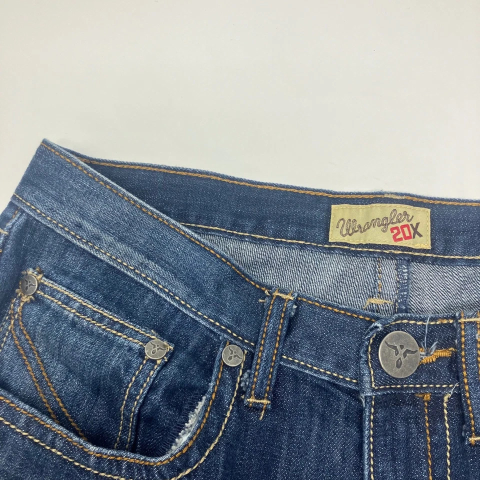 Jeans Wrangler 20X Para Hombre 34x32 Estilo 42 Bootcut Azul Denim Punto Grueso Western Foto 4 de 4