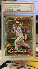 Topps 2024 Chrome Sapphire Ronald Acuña Jr. #1 Gold /50 Atlanta Braves PSA 9