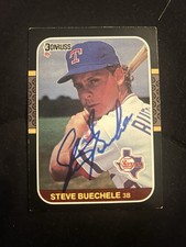 Steve Buechele - Texas Rangers 1987 Donruss AUTOGRAPHED