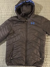under armour boys puffer cold gear black hoody jacket YXL