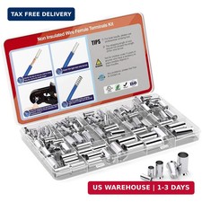 AIRIC 168 Pcs Wire Ferrules Kit 12-1/0 Gauge, Tinned Crimp Copper Ferrule Connec