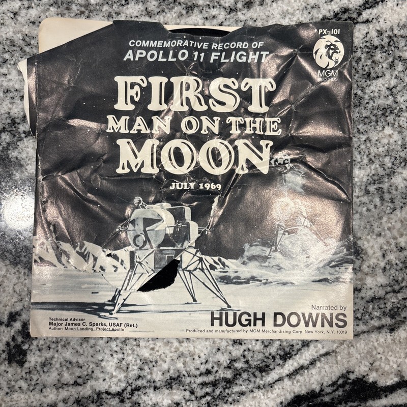 Apollo 11 Flight First Man on the Moon July 1969 45 Record narrated Hugh Downs