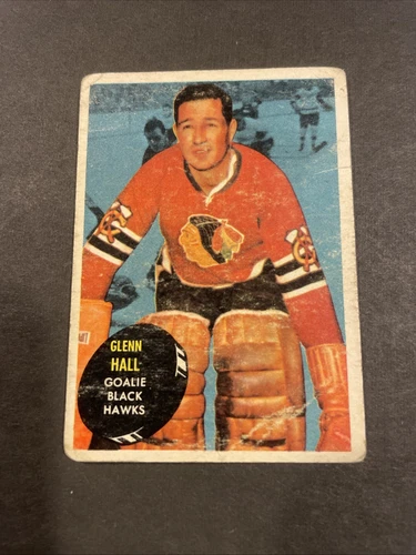 1961-62 TOPPS HOCKEY GLENN HALL #32 BLACK HAWKS  - POOR 