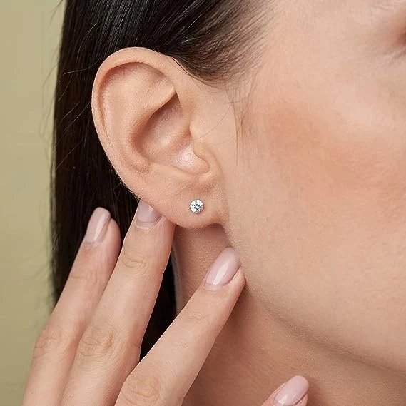 Funkelnde Ohrstecker mit 4mm Swarovski Kristall Ohrringe - Viele Farbvarianten - Bild 3 von 4