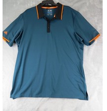 Adidas ClimaCool Polo Shirt XL Blue Teal Orange Short Sleeve Golf Performance