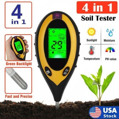 #ad 4 in 1 PH Tester Soil Water Moisture Light Test Meter for Garden Plant Seeding $8.97