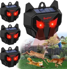Solar Repeller Red LED Lights for Wild Animals, Solar Powered for Farms 4 Pack