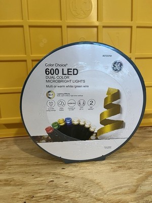 GE Color 600-Count LED Lights 125ft Multi-Function Color Changing Green Wire NEW