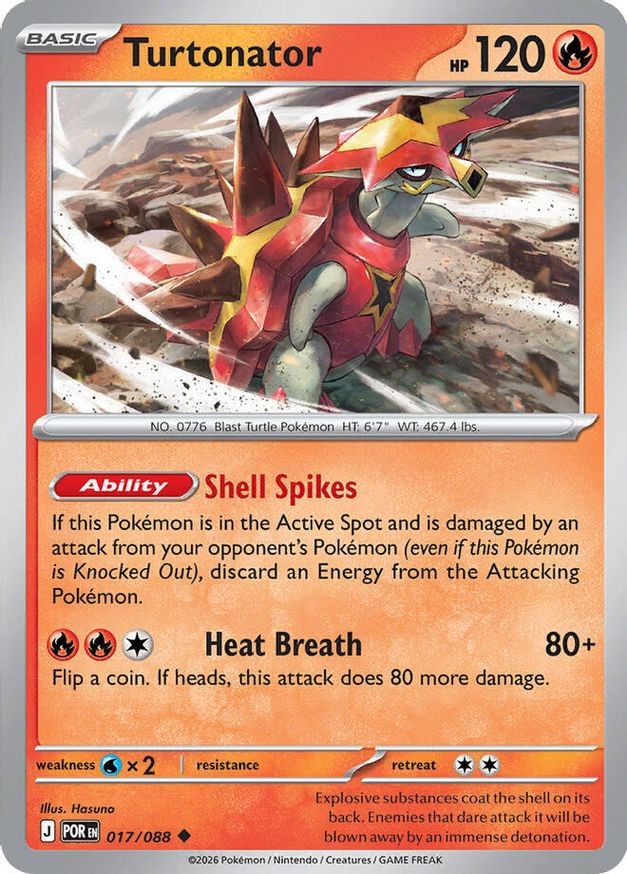 Pokemon Turtonator (17/124) Perfect Order NM