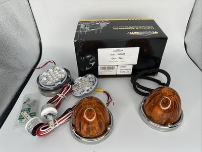 Partsam 2PC Amber Glass Lens White LED Watermelon Lights | SKU 260859