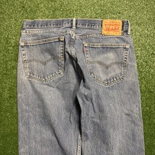 Vintage Levis Jeans Mens 34x30 Blue Denim 505 Straight Leg Faded Stone Wash 90s