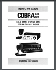 Cobra 138 139 CB Radio owner manual 27 pages comb bound gloss cover