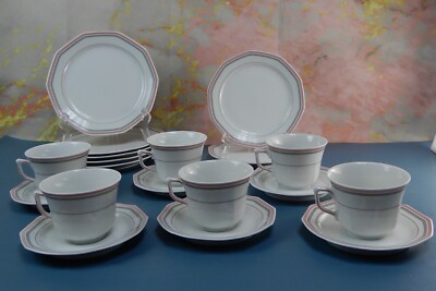 19 Piece Winterling Marktleuthen Bavaria Decor Spülmaschinenfest W/Stripes