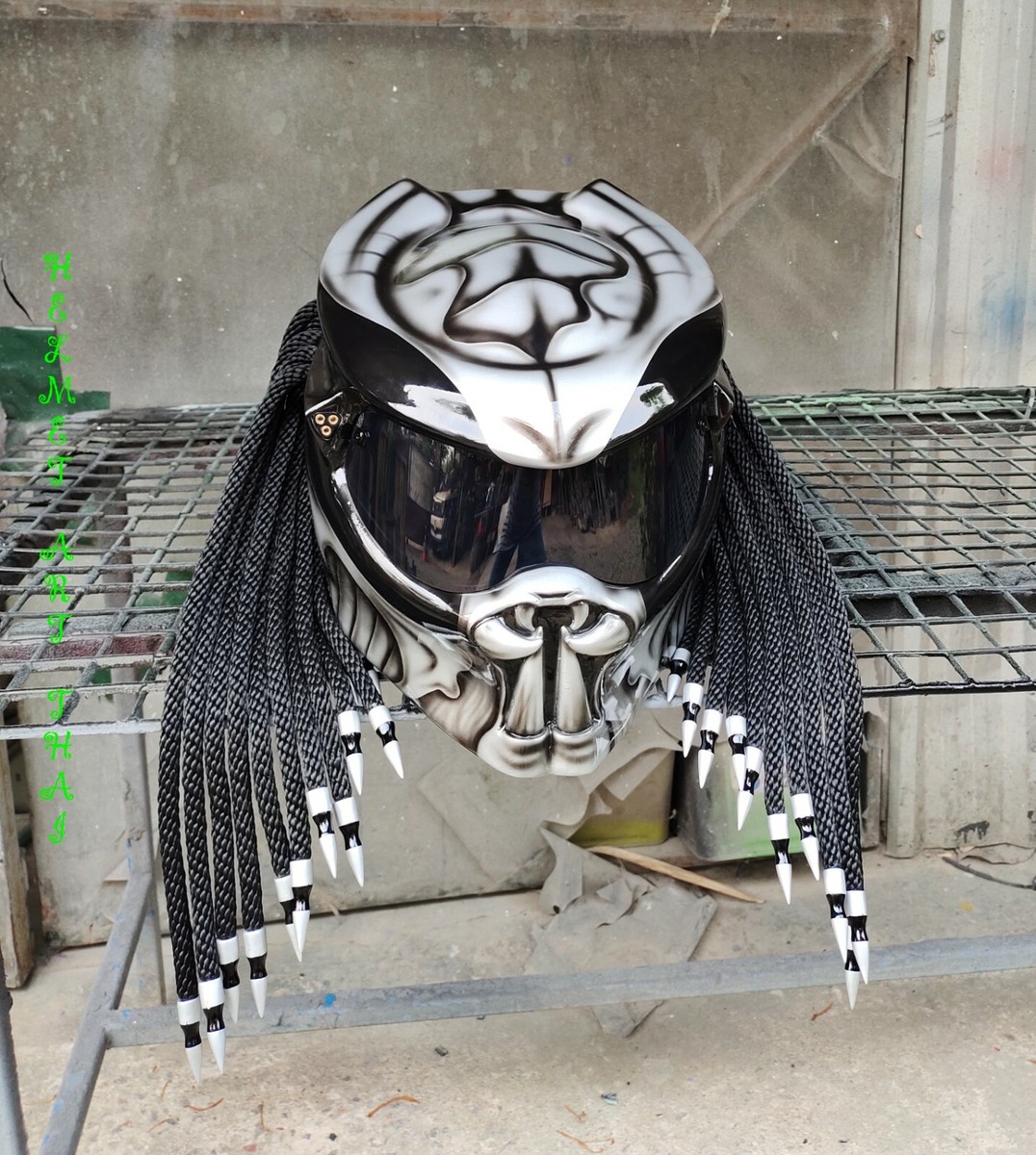 Ubuy Black Yellow Predator Motorcycle Helmet CUSTOM PREDATOR