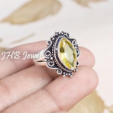 Citrine Topaz Gemstone 925 Sterling Silver Exclusive Ring Engagement Jewelry