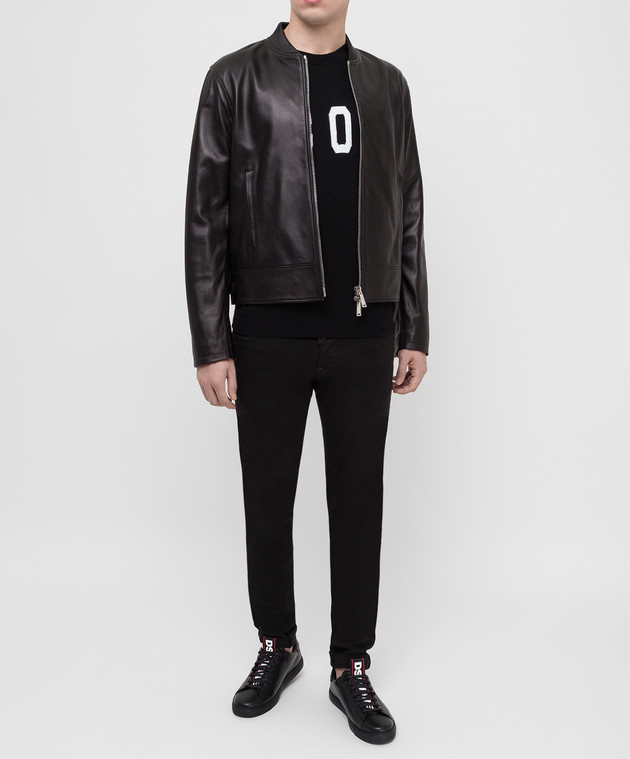 DSQUARED2 Single Rider Jacket / Lamb Leather Bomber / 50/Sheep