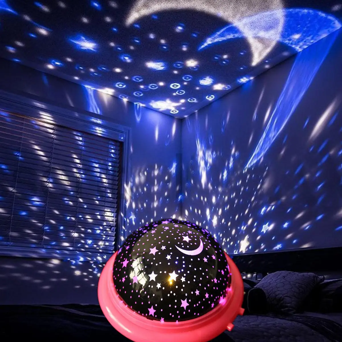 LED Licht Projektor Kinder Baby Stimmung Lampe Nacht Sterne Mond n.1