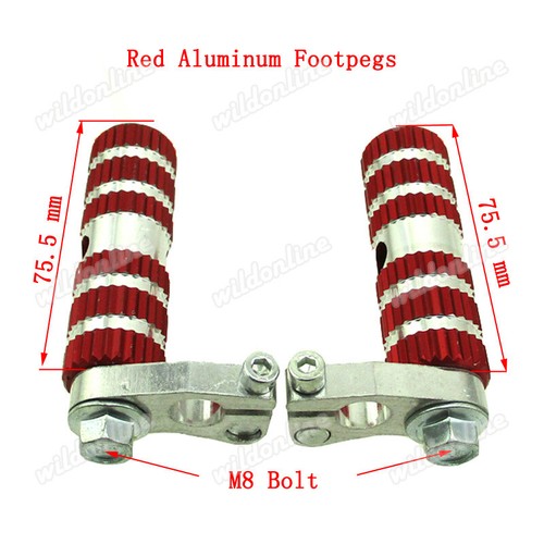 Racing Footpegs Foot Rest Pegs Red Aluminum for 47cc 49cc Mini moto