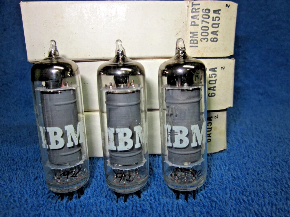 3 tubos GE/IBM emparejados nuevos en caja 6AQ5 6HG5 6005 EL90 6095 par tres Foto 2 de 2
