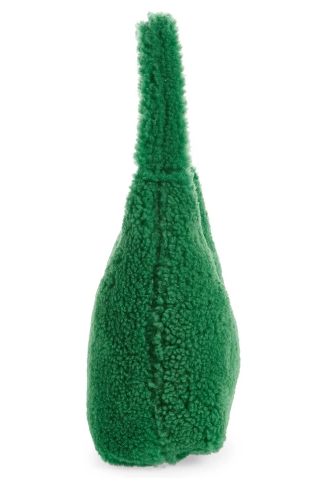 Mansur Gavriel 女式柔软糖果剪绒流浪汉单肩包钱包翡翠绿色 — 第 3/4 张图片