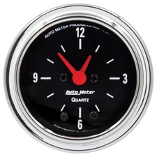 Autometer Gauge Clock 2 116 12hr Analog Traditional Chrome2-116 In. Clo
