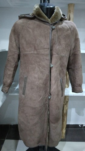 Manteau En Cuir De Mouton (Shearling) Vintage Talenti - Taille 46 Homme - Jaune - Occasion Très Bon État