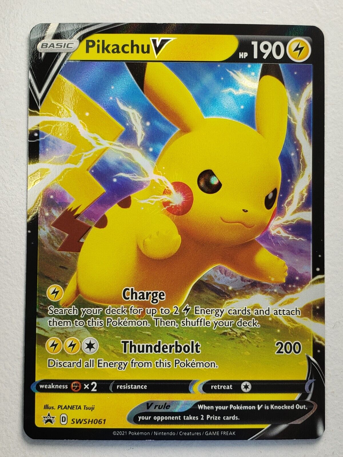 Pokemon Pikachu V Promo Swsh061 Rare Holo Foil Destiny Shiny Ita Lightning  