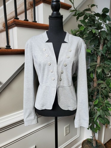 Kate Rosy Women's Gray Polyester Blend Casual Long Sleeve Open Front Jacket L - Picture 11 of 12