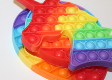 POP IT LOT 3 Kid Friendly Fidget Sensory Toy Toys ASD Anxiety FUN Rainbow CUTE