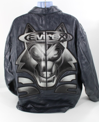【vintage】AVIREX SPORTS レザージャケット　4XL VTG Avirex Wolf Face Blue Leather Jacket Men's 4XL 90's Hip Hop