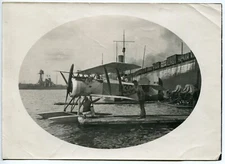 2 Photos - Seaplane - 1920's Vintage Silver Print - 