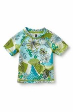 Top Rashgaurd manga corta estampado floral sorrentino Tea Collection para niñas, talla 8