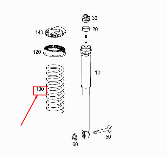 MERCEDES-BENZ SLK R172 Rear Coil Spring A1723240204