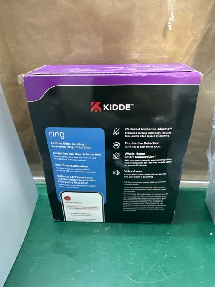 Kidde Ring Enabled Smart Smoke + Carbon Monoxide Alarm Detector Wired Rgsar Rw
