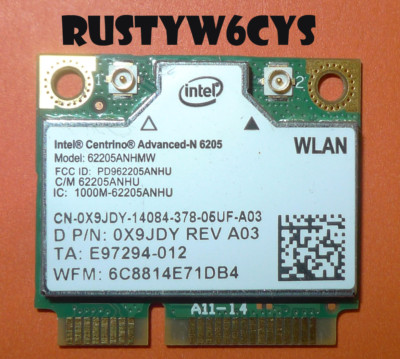Precision M6600 M6700 Intel Centrino Advance-N 6205 WiFI PCIE CARD A03 X9JDY