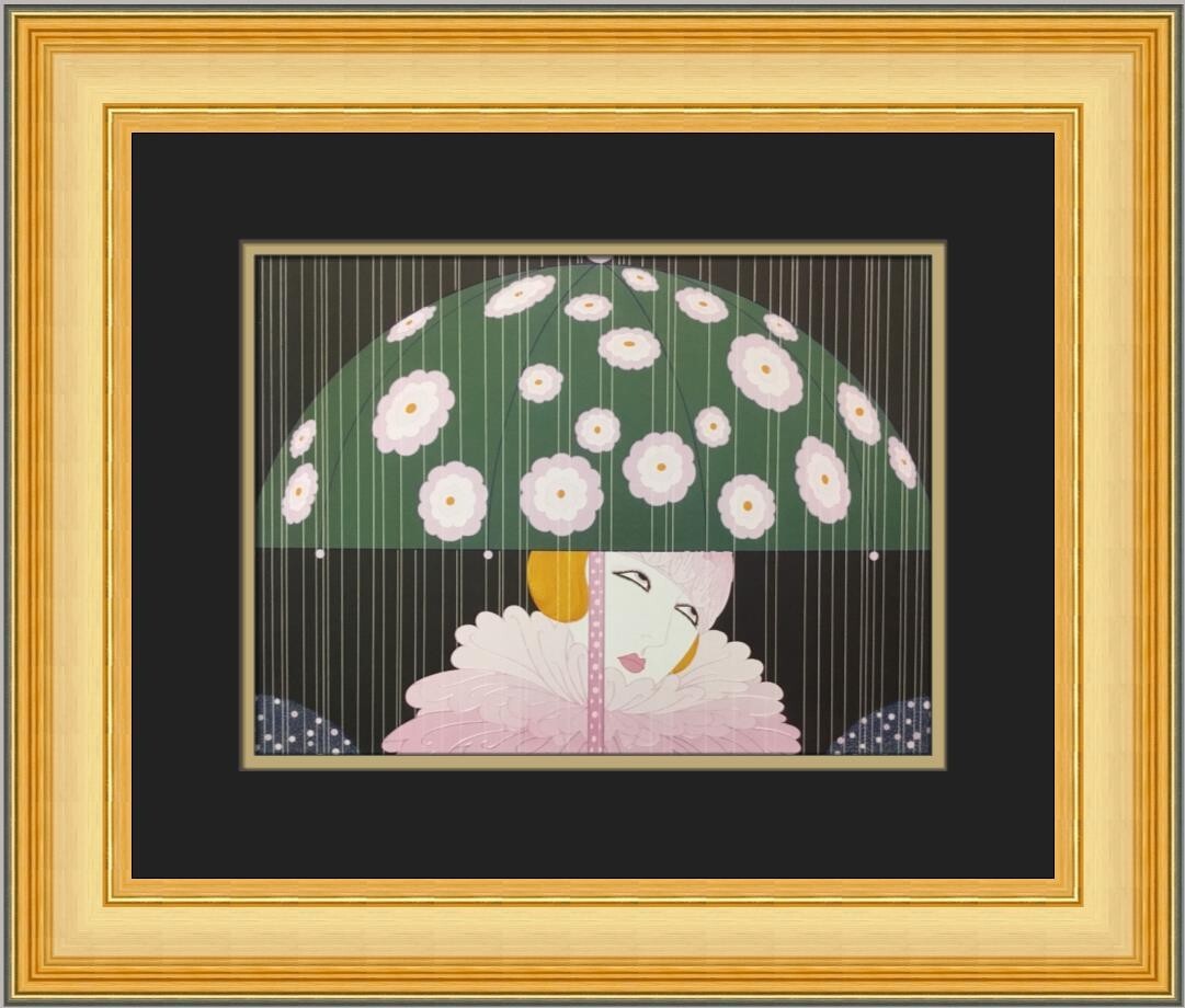 Erte Spring Showers Custom Framed Print FREE SHIPPING