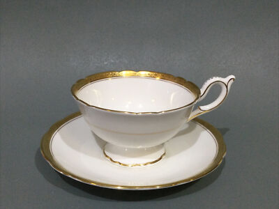 Coalport Bone China   Elite   Gold Teetasse & Untertasse