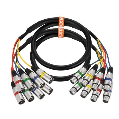 6Ft XLR Snake Cable 4 Channel - Premium Balanced Microphone Patch Cable XLR M...
