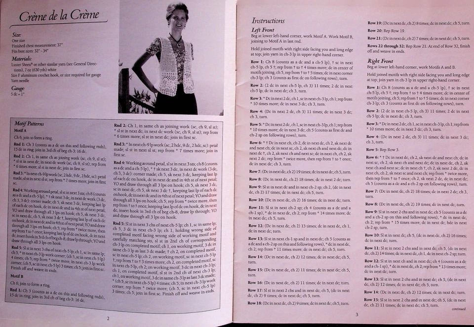 Lace Vests 4 Designs Crochet Patterns By American School Of Needlework - Image 3 of 4