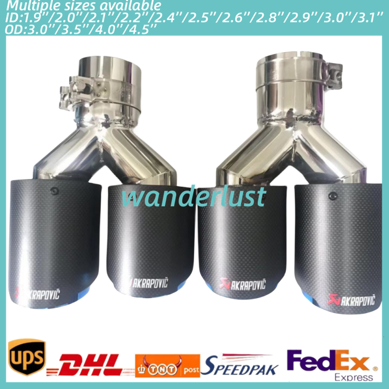 Dual Pipe Red Carbon Fiber Double End Akrapovic Exhaust Pipe Dual Pipe Red Carbon Fiber Double End Akrapovic Exhaust Pipe