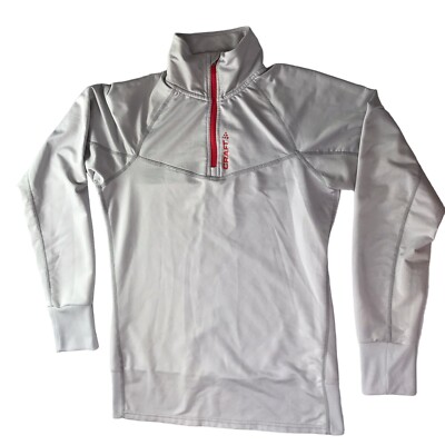 CRAFT Half-Zip Pullover Gray. Mock Neck Women's XS Long Sleeve XC Skiing